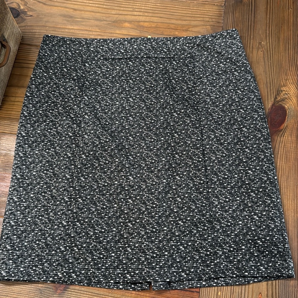 Michael Kors black skirt with white dots zip back XL